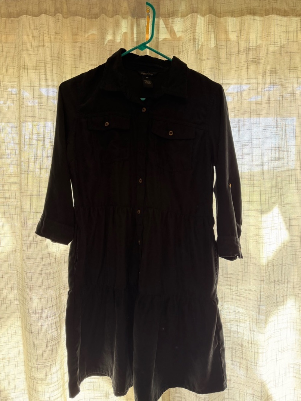 Black Button-Front Shirt Dress - Women
